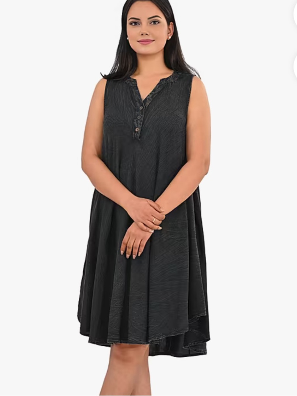 La Marey grey solid wash umbrella dress